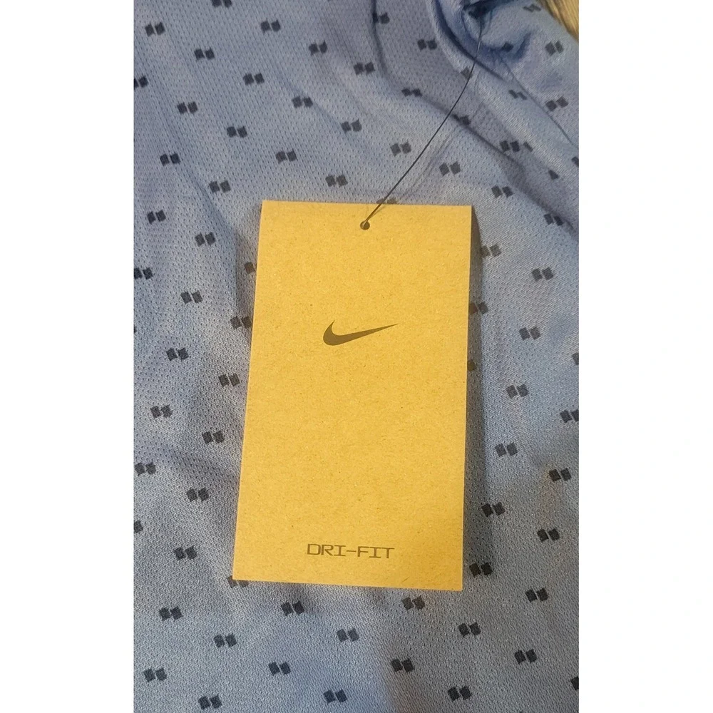 Nike Dri-FIT Golf Polo Shirt Mens Medium Blue Geometric Print HM5641-411 NEW